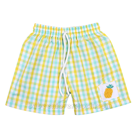 Nice pineapple smocked swim trunk - BB1186
